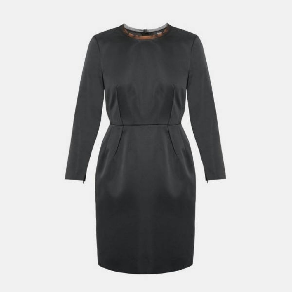 Theory NWT Black Corset Satin Mini Dress Sz 0 $455 - Picture 6 of 8